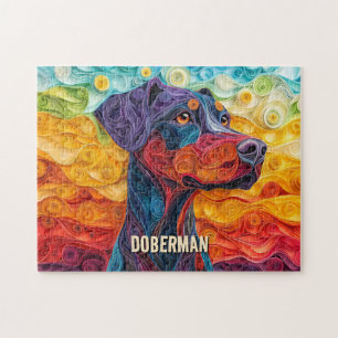Puzzle Doberman Quitter Art Chien Portrait