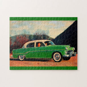 Puzzle Dodge Royal V8 1954 en vert