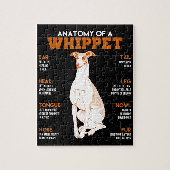 Puzzle Dog | anatomy of a whippet dogs t funny vend (Vertical)