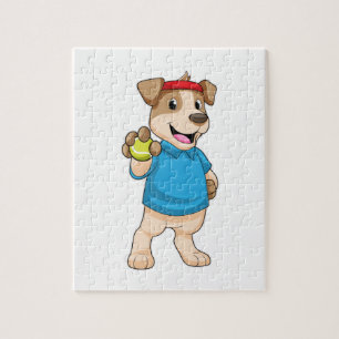 Puzzle Dog at tennis