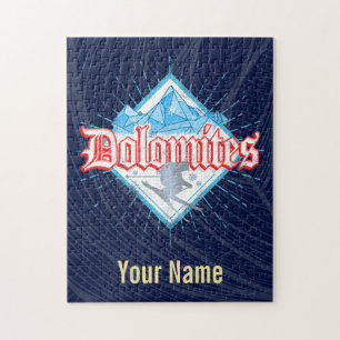 Puzzle Dolomites South Tirol Retro Skier Skier Vintage