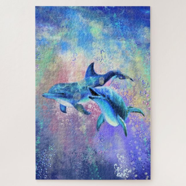 Puzzle Dolphin en couple (Vertical)