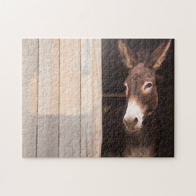 Puzzle Donkey Dans Stable | Animaux de ferme (Horizontal)