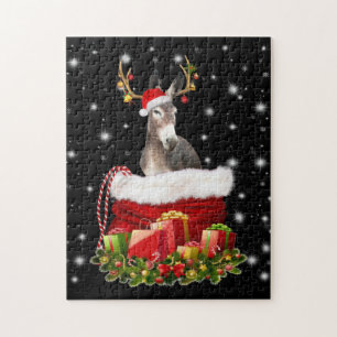 Puzzle Donkey Lover Venin   Happy Donkey Merry Christmas