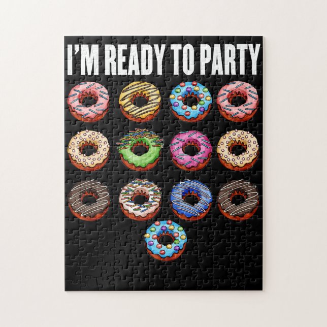 Puzzle Donut Snack Food Drôle Motif créatif (Vertical)