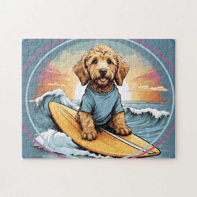 Puzzle Doodle Dog Surfing (Horizontal)