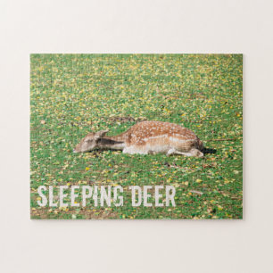 Puzzle Dormir Cerf en hibernation en automne sur les prés