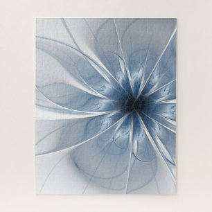 Puzzle Doux et tendreté bleu fleur imaginaire fractal cu