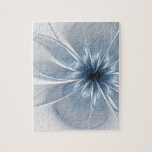 Puzzle Doux et tendreté bleu fleur imaginaire fractal cu