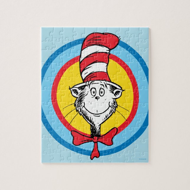 Puzzle Dr. Seuss | Graphisme de tête de chat dans le chap (Vertical)