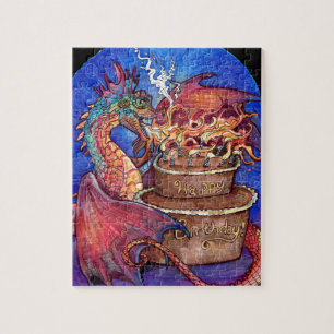 Puzzle Dragon de gâteau d'anniversaire
