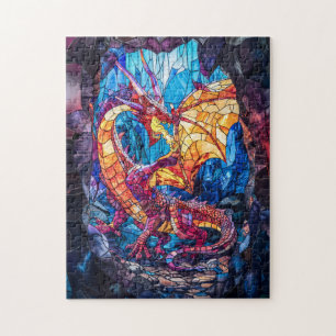 Puzzle Dragon de respiration par le feu dans la grotte