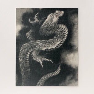 Puzzle Dragon effarant par Katsushika Hokusai