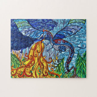 Puzzle Dragon En Verre Tiré