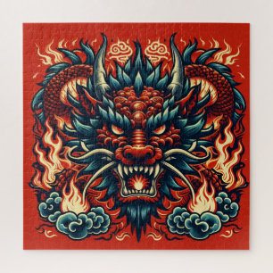 Puzzle Dragon et flammes