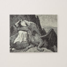 Dragon et jeune fille d'animal familier