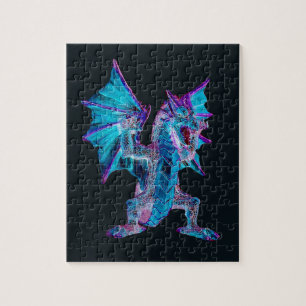 Puzzle Dragon Fantastique du Royaume de Feu Bleu Mystique