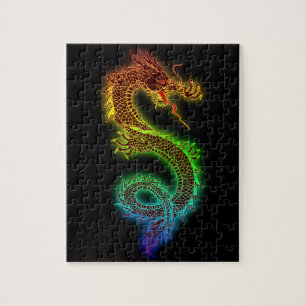 Puzzle Dragon féroce coloré