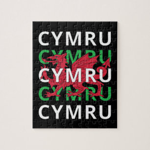 Puzzle Dragon gallois rouge Cymru Texte répétitif Racines