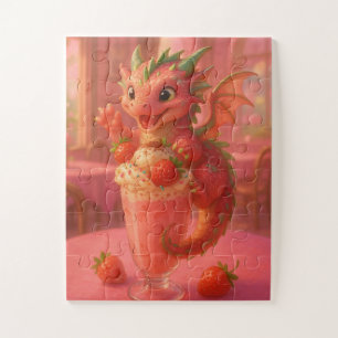 Puzzle dragon milkshake aux fraises