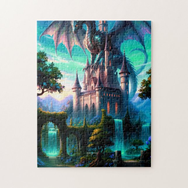 Puzzle Dragon protecting Castle (Vertical)