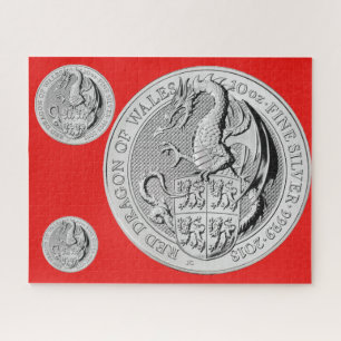 PUZZLE DRAGON ROUGE DE PIÈCE DE MONNAIE DU PAYS DE GALLE