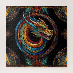 Puzzle Dragon Swirl en mosaïque multicolore