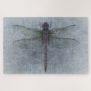 Puzzle Dragonfly sur l'Arrière - plan bleu