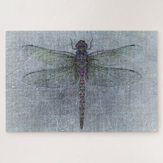 Puzzle Dragonfly sur l'Arrière - plan bleu