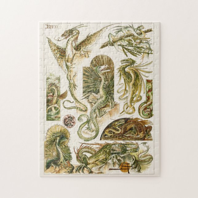 Puzzle Dragons, illustration Art nouveau par Anton Seder  (Vertical)