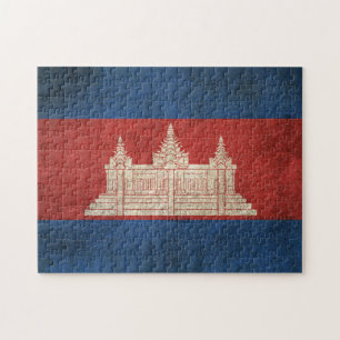 Puzzle Drapeau affligé par cru du Cambodge