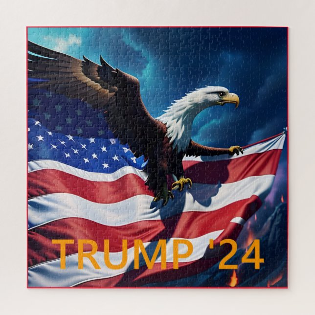 Puzzle Drapeau américain Aigle TRUMP 2024 (Vertical)