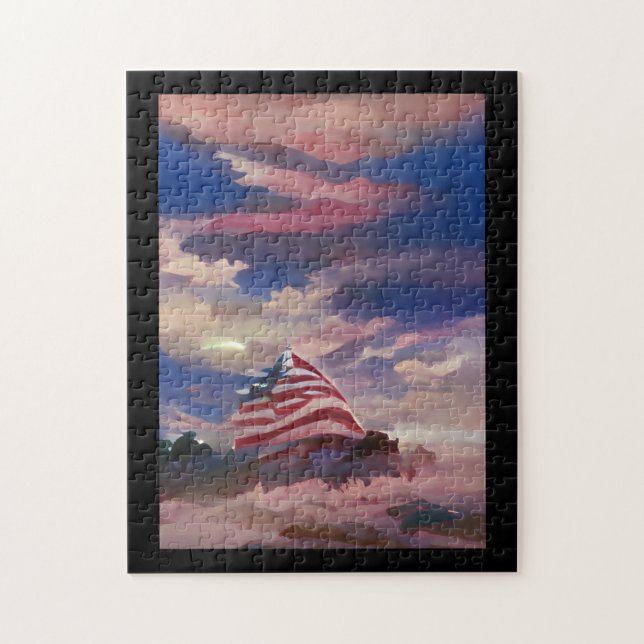Puzzle Drapeau américain Juillet 4 Memorial Day art numér (Vertical)