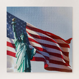 Puzzle Drapeau américain Lady Liberty
