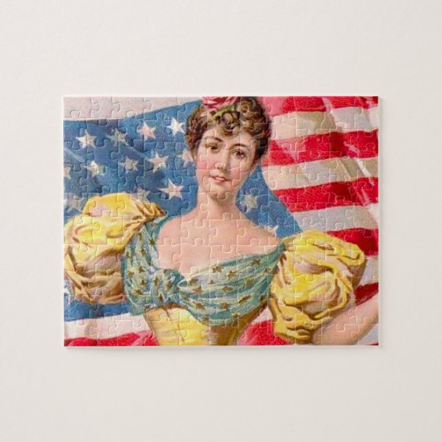 Puzzle Drapeau américain Lady Liberty Independence (Horizontal)