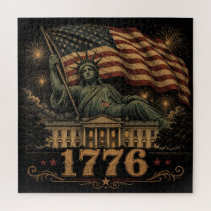 Puzzle Drapeau américain patriotique de 1776 Statue de la