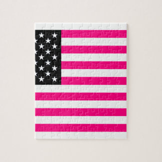 Puzzle drapeau américain rose