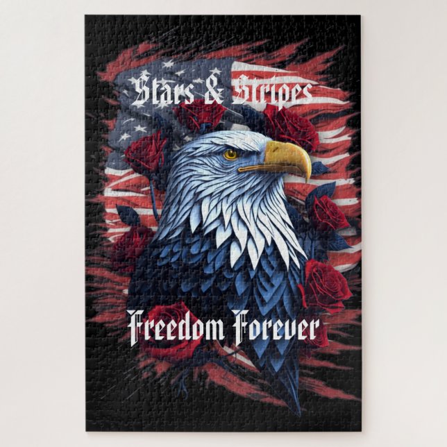 Puzzle Drapeau américain Stars Stripes Freedom Forever Ea (Vertical)