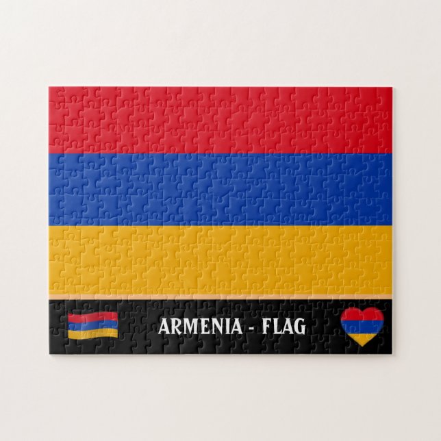 Puzzle Drapeau arménien et pays arménien / Arménie (Horizontal)