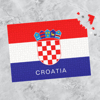 Puzzle Drapeau de Croatie avec texte personnalisé