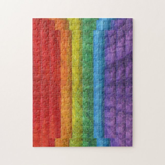 Puzzle Drapeau de gay pride de mosaïque d'arc-en-ciel (Vertical)