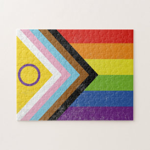 Puzzle Drapeau de la fierté de progrès inclusif intersexe