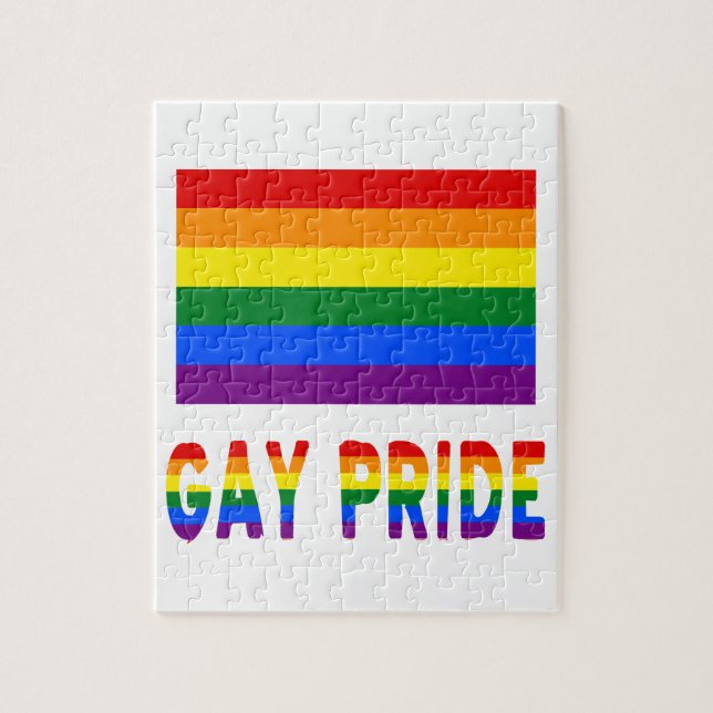 Puzzle Drapeau de la fierté gay & mots (Vertical)