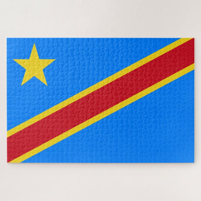 Puzzle Drapeau de la RDC (République démocratique du Cong (Horizontal)