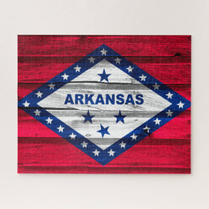 Puzzle Drapeau de l'État de Grunge Arkansas