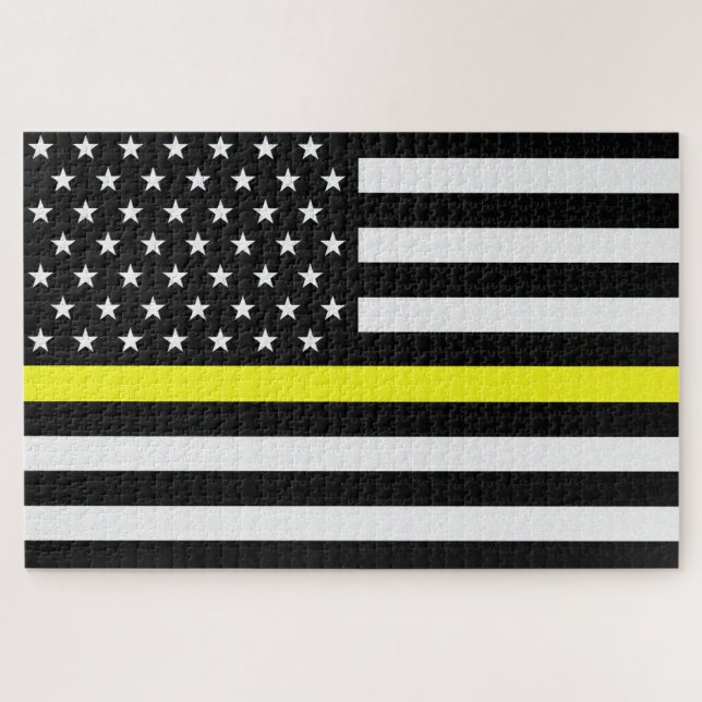 Puzzle Drapeau de Thin Yellow (Horizontal)