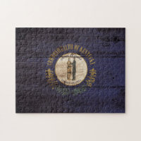 Drapeau d'état du Kentucky sur le vieux grain en