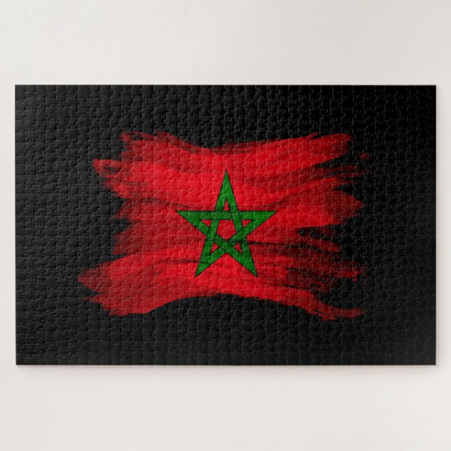 Puzzle Drapeau du Maroc bracelet, drapeau national (Horizontal)