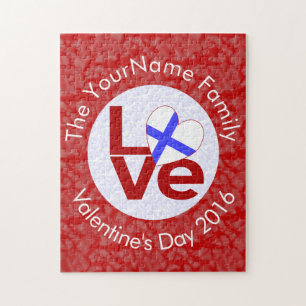Puzzle Drapeau Finlande Rouge AMOUR Personnalisé