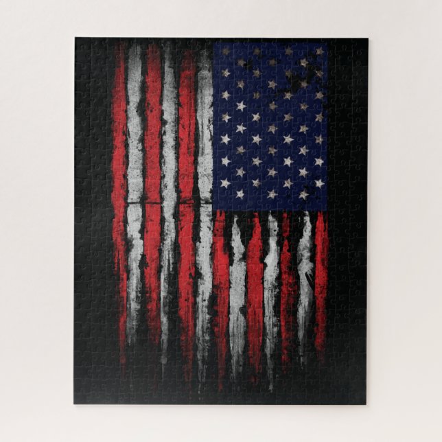 Puzzle Drapeau Grunge U.S.A (Vertical)